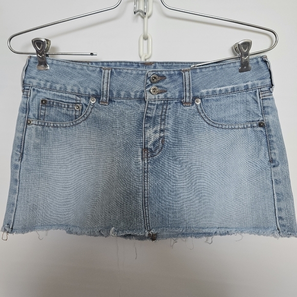 Hollister Dresses & Skirts - Hollister Y2k 90's Micro Mini Skirt Denim Blue (7)